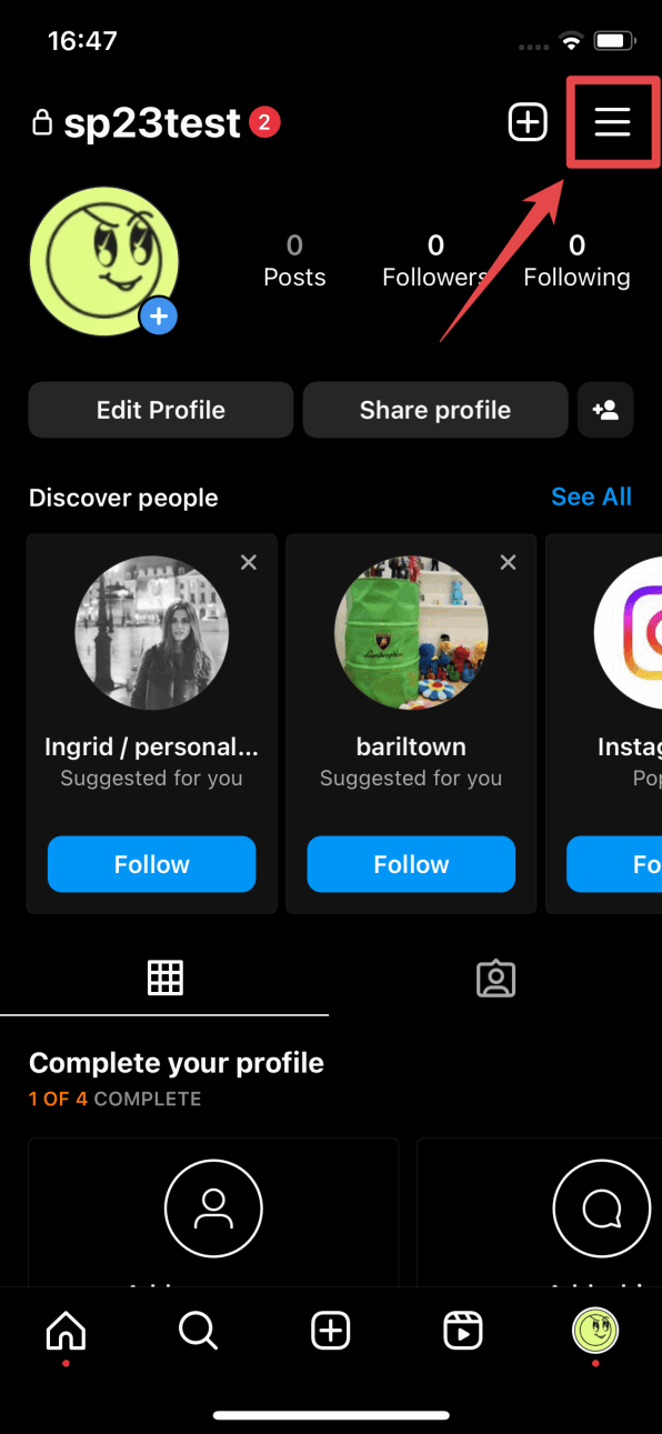 ajouter profil facebook au compte instagram