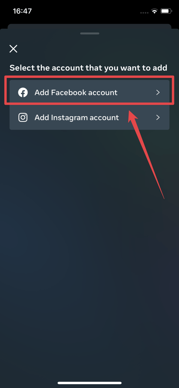 ajouter profil facebook au compte instagram
